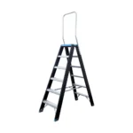 Scala doppia professionale Eurostairs Black Edition 2x6 gradini con struttura rinforzata