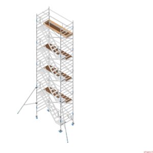 La ASC Torre con Scala Basic 135 x 250 x 10 m è una torre di ponteggio mobile alta e multipiano, dotata di piattaforme, ruote e stabilizzatori, progettata per lavori di costruzione su sfondo bianco. La ASC Torre con Scala Basic 135 x 250 x 10 m è una torre di ponteggio mobile alta e multipiano, dotata di piattaforme, ruote e stabilizzatori, progettata per lavori di costruzione su sfondo bianco.